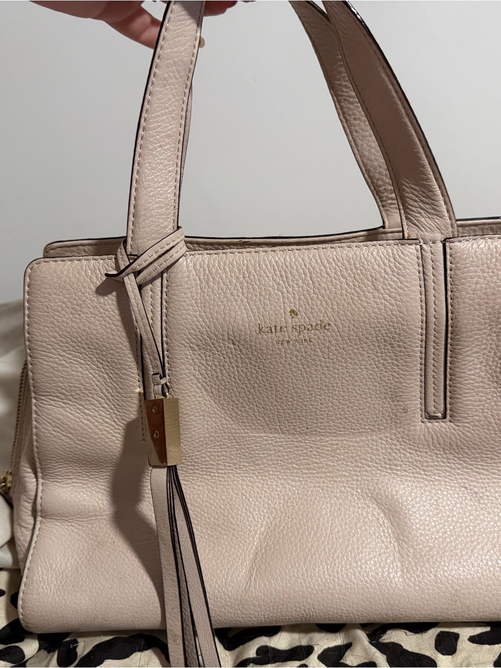 kate spade Pebbled Leather Tote in Blush Pink